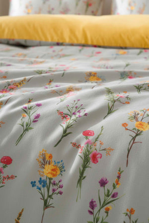 Begonvil Çift Kişilik Naturel İpeksi Outlet Nevresim Takımı