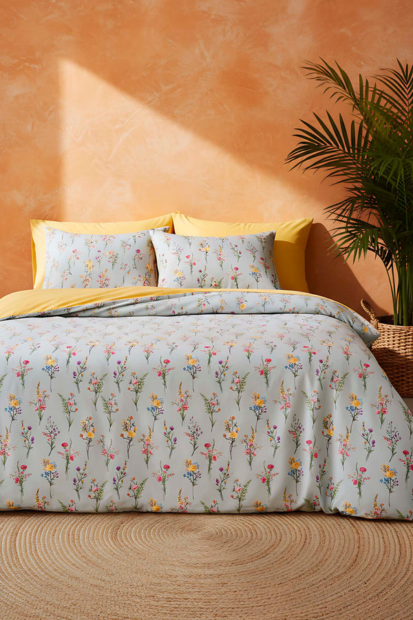 Begonvil Çift Kişilik Naturel İpeksi Nevresim Takımı