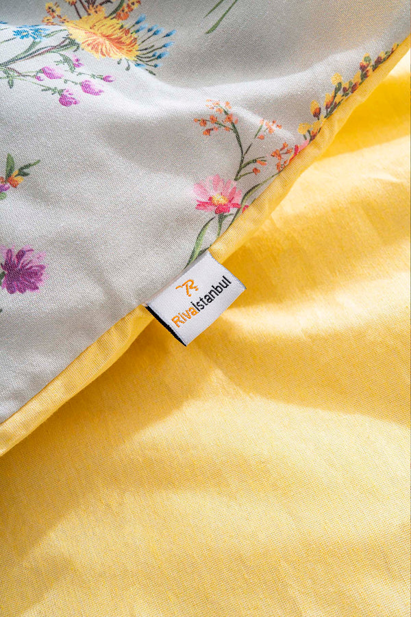 Begonvil Çift Kişilik Naturel İpeksi Nevresim Takımı