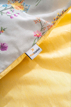 Begonvil Çift Kişilik Naturel İpeksi Outlet Nevresim Takımı