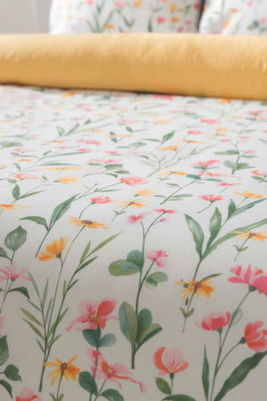 Botanical Çift Kişilik Naturel İpeksi Outlet Nevresim Takımı