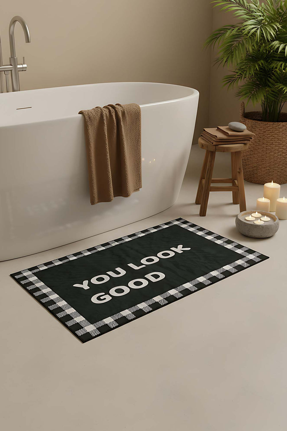 You Look Good Outlet Koyu Antrasit Banyo Paspası