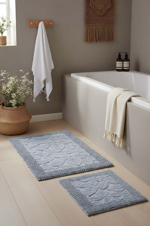 Yaprak Desenli 2’li Banyo & Klozet Paspas Takımı