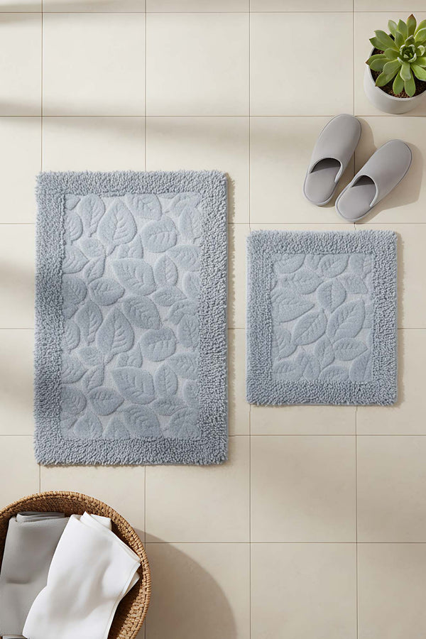 Yaprak Desenli 2’li Banyo & Klozet Paspas Takımı