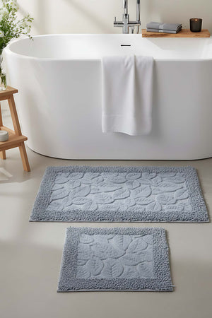 Yaprak Desenli 2’li Banyo & Klozet Paspas Takımı