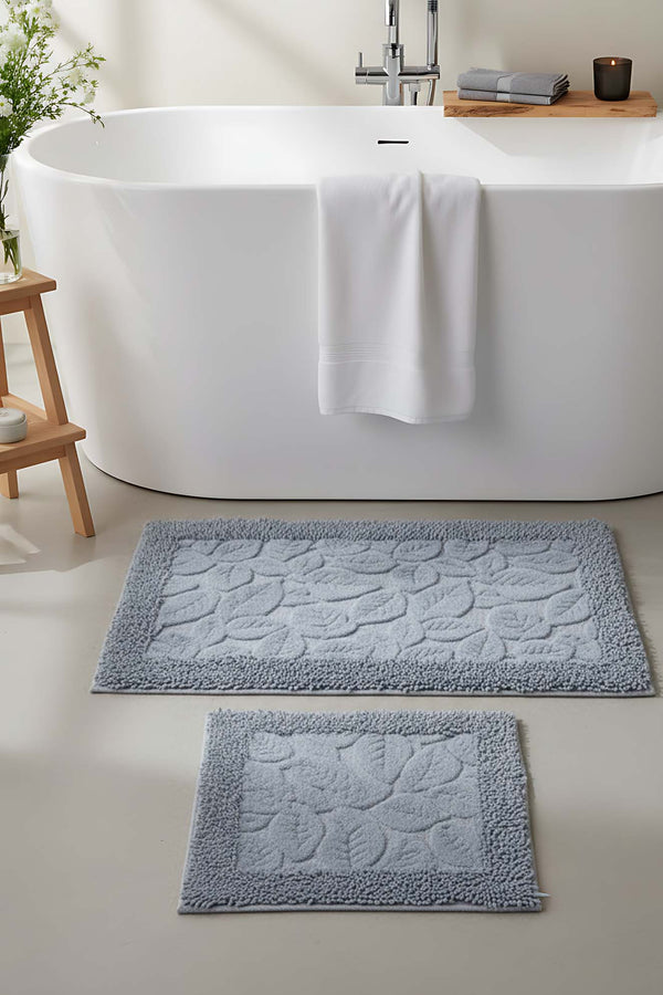 Yaprak Desenli 2’li Banyo & Klozet Paspas Takımı
