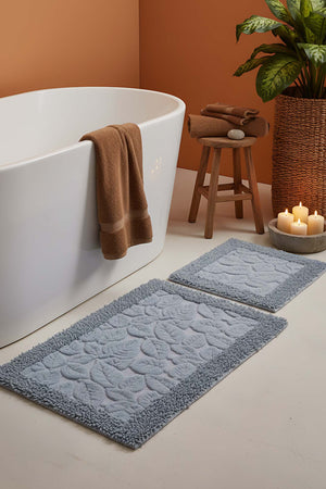Yaprak Desenli 2’li Banyo & Klozet Paspas Takımı