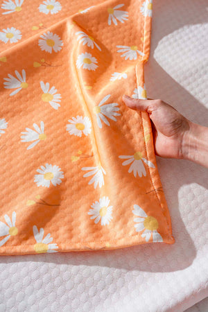 Turuncu Papatya Outlet Çift Kişilik Baskılı Pike 200 x 220 cm