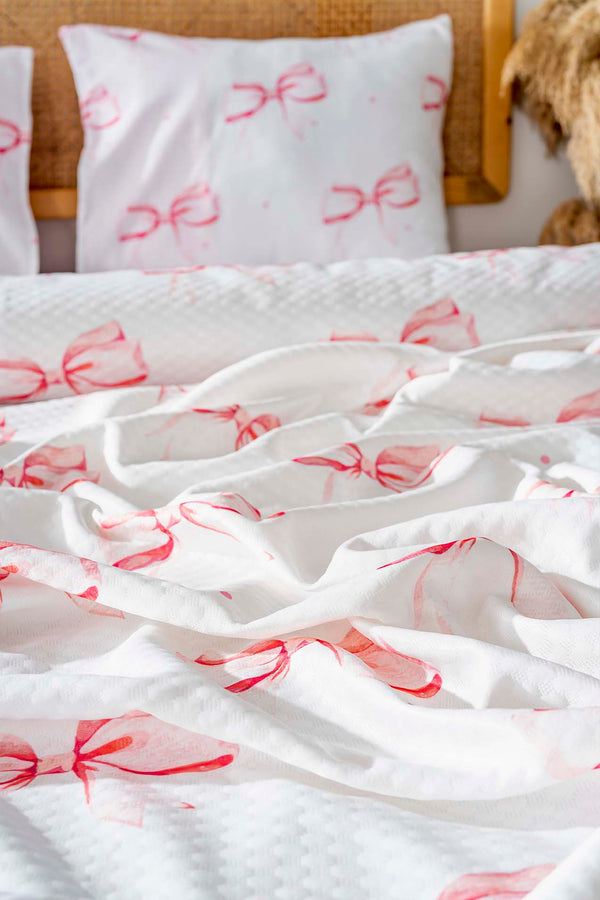 Kurdele Outlet Çift Kişilik Baskılı Pike 200 x 220 cm