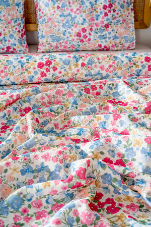 Pembe Bahar Outlet Çift Kişilik Baskılı Pike 200 x 220 cm