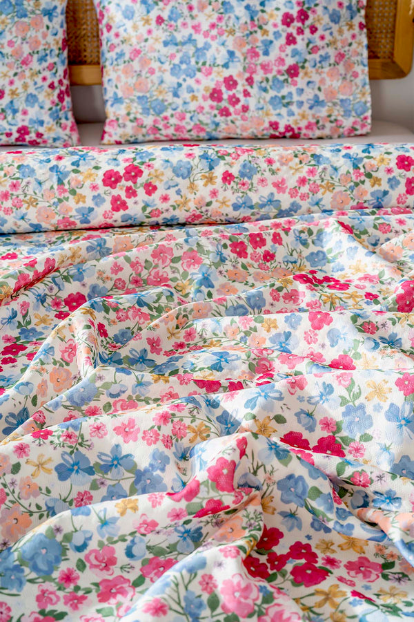 Pembe Bahar Outlet Çift Kişilik Baskılı Pike 200 x 220 cm