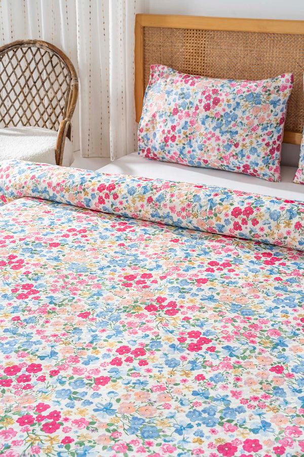 Pembe Bahar Outlet Çift Kişilik Baskılı Pike 200 x 220 cm