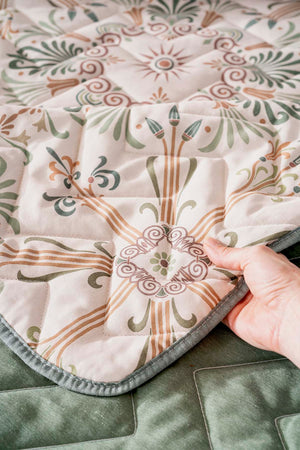 Etnik Saray Tek Kişilik Outlet Pamuklu Kapitone Pike & Yatak Örtüsü