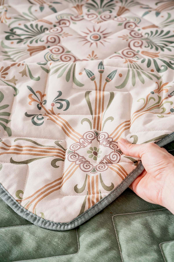 Etnik Saray Tek Kişilik Outlet Pamuklu Kapitone Pike & Yatak Örtüsü