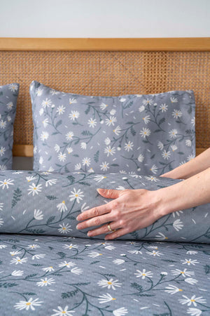 Gri Papatya Outlet Çift Kişilik Baskılı Pike 200 x 220 cm