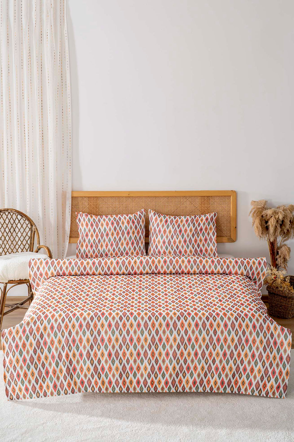 Etnik Kiremit Outlet Çift Kişilik Baskılı Pike 200 x 220 cm