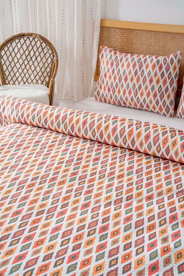 Etnik Kiremit Outlet Çift Kişilik Baskılı Pike 200 x 220 cm