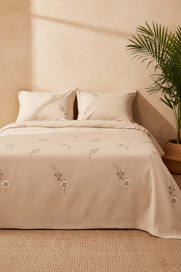 Cappy Seren Desen Çift Kişilik Yatak Örtüsü Takımı 3 Parça Uyku & Çeyiz Seti