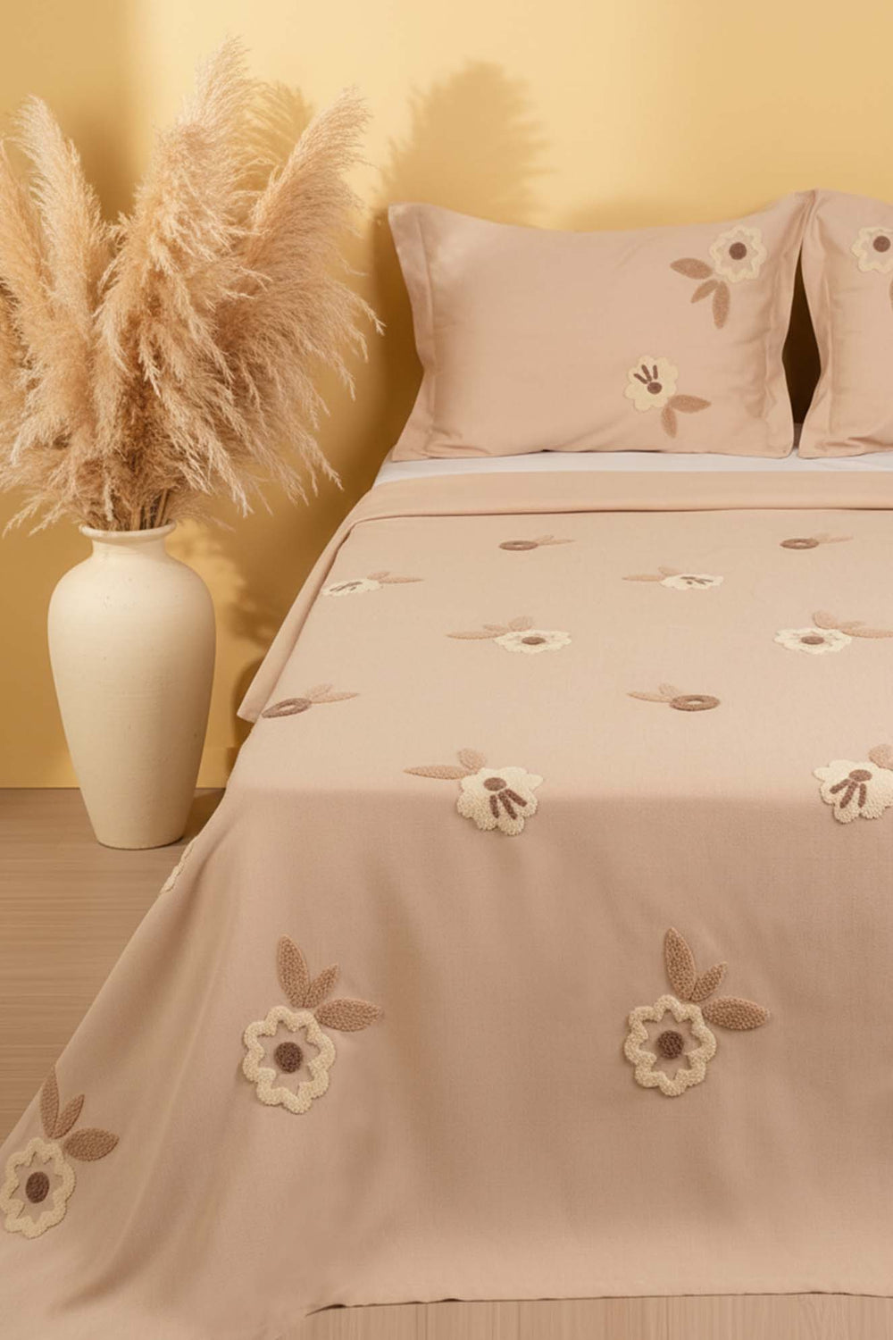 Cappy Lalezar Çift Kişilik Nakışlı Yatak Örtüsü Seti