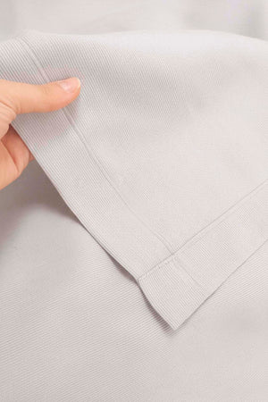 Açık Gri Seren Desen Çift Kişilik Nakışlı Yatak Örtüsü Seti