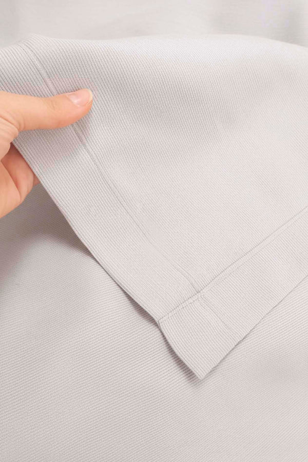 Açık Gri Seren Desen Çift Kişilik Nakışlı Yatak Örtüsü Seti