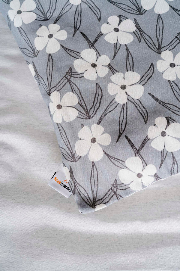 Henna Gri Outlet Çift Kişilik Nevresim Takımı Pamuklu